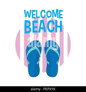 Caricatures plage Bienvenue Illustration de Vecteur