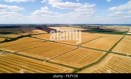 La région aride près de champs Ely,Paris,le mercredi 1er août 2108 après la canicule de l'été.Aujourd'hui, les agriculteurs sont la tenue d'un sommet de la sécheresse avec le gouvernement. La National Farmers' Union (NFU) va rencontrer des représentants à Londres aujourd'hui (mercredi) pour discuter des conditions 'poudrière qui ont réduit la croissance des graminées et appauvri les rendements des 'd'. Le président de l'UGN Minette Batters a dit qu'elle va essayer de faire comprendre au secrétaire de l'environnement Michael Gove au 'extrêmement important' talks les défis auxquels les agriculteurs sont confrontés à la suite de l'absence grave de la pluie. Banque D'Images