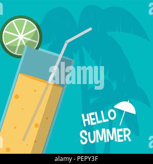 Hello summer card Illustration de Vecteur