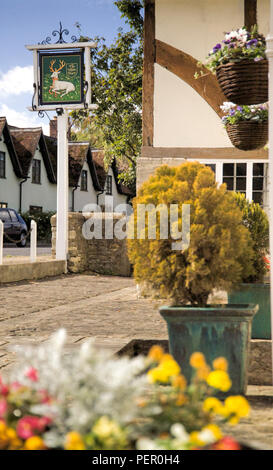 Inn signe au White Hart public house, Fyfield, Oxfordshire Banque D'Images