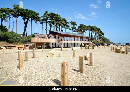 Le nouveau restaurant moderne à Lepe beach Hampshire England UK Banque D'Images