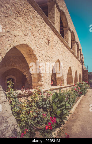 Jardin intérieur monastère d'Arkadi, Crète, Grèce Banque D'Images