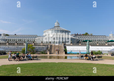 La Palm House, les émissions de l'Université de Copenhague Jardin Botanique, Danemark Banque D'Images