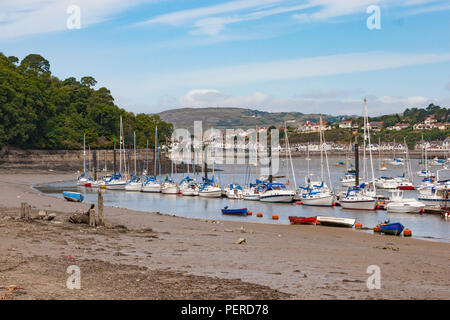 Bateaux à quai à Conwy, au nord du Pays de Galles. Banque D'Images