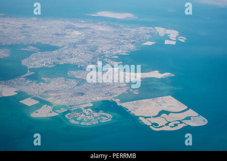 La haute altitude vue aérienne de la partie nord de Bahreïn Banque D'Images