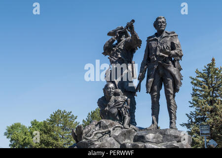 Lewis et Clark Memorial Sculpture à Fort Benton, au Montana, USA Banque D'Images