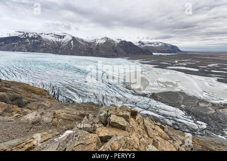 Skaftafellsjokull, le parc national de Skaftafell, l'Islande Banque D'Images