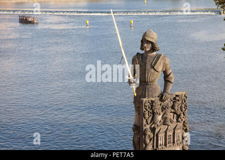 Statue de Bruncvik au pont Charles à Prague, République Tchèque Banque D'Images