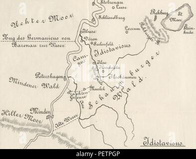 Image réalisée à partir d'archive historique page 141 de 'Geschichtlichkritische nordöstliche Feldzüge durch das Westfalen ... A. Varus und im nordöstlichen Germanicus Westfalen. B. die sogenannten am Bauernburgen Wesergebirge Teutoburg und0003. Banque D'Images