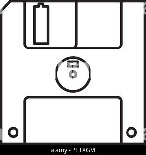 Disquette de données informatique ligne rétro médias Illustration de Vecteur
