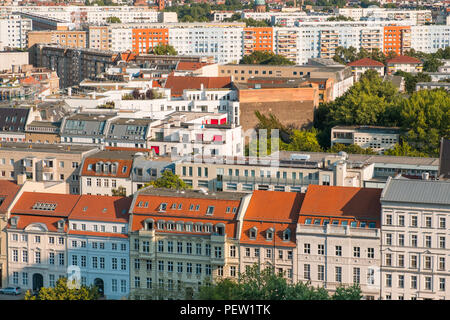 Cityscape - Antenne de toit des bâtiments dans la ville de Berlin Banque D'Images