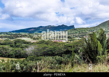 Les plantations de rhum Chamarel avec Plaine Champagne Maurice. Banque D'Images