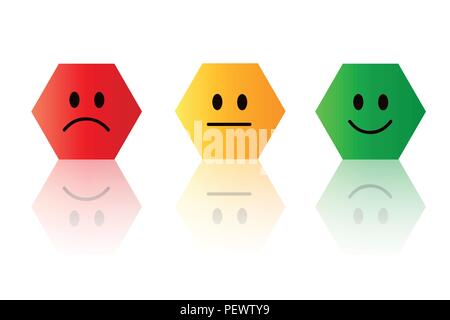 Score trois smileys rouge au vert polygone vector illustration EPS10 Illustration de Vecteur