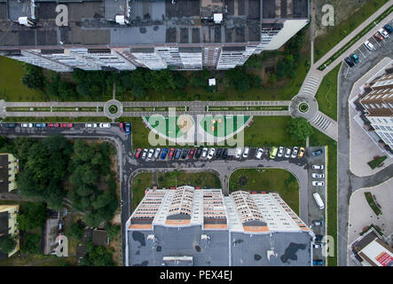 Cour urbaine, élevé, vue du dessus Banque D'Images