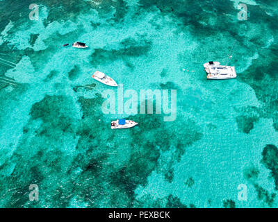 Une vue aérienne de Isla Mujeres à Cancun, Mexique Banque D'Images