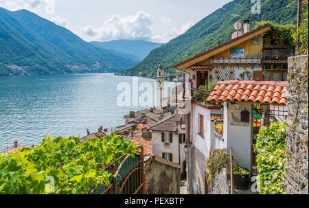 Dans la vue panoramique, sur la Nesso Lac de Côme, Lombardie, Italie. Banque D'Images