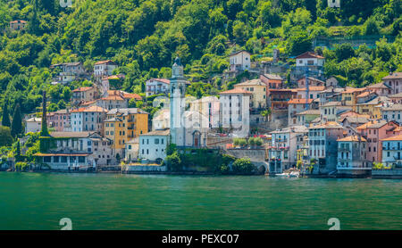 Dans la vue panoramique, sur la Nesso Lac de Côme, Lombardie, Italie. Banque D'Images