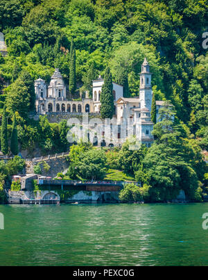 Dans la vue panoramique, sur la Nesso Lac de Côme, Lombardie, Italie. Banque D'Images