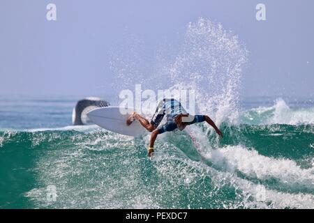 David do Carmo en compétition dans l'US Open de surf 2018 Banque D'Images