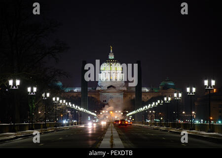 Pennsylvania State Capitol Building at Night Banque D'Images