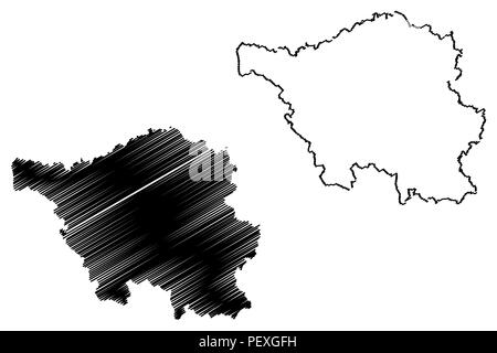 Sarre (République fédérale d'Allemagne, l'état de l'Allemagne) map vector illustration, scribble sketch carte de la Sarre Illustration de Vecteur