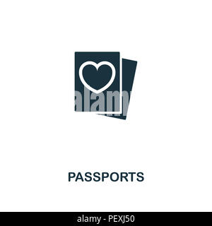 L'icône de création d'un passeport. Élément simple illustration. Concept design de passeports symbole de miel collection. Peut être utilisé pour le mobile et web design Banque D'Images