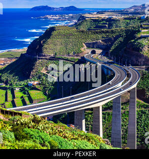 Paysage impressionnant de Gran Canaria,près de Las Palmas, Espagne. Banque D'Images