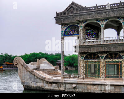 Bateau de Marbre au Summer Palace, Beijing, Chine Banque D'Images