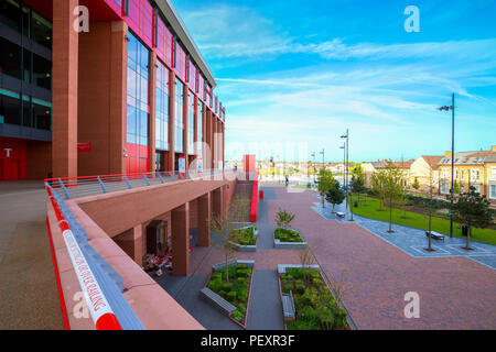 LIVERPOOL, Royaume-Uni - 17 MAI 2018 : le stade d'Anfield, le terrain du Liverpool FC qui a une capacité de 54 074 ce qui en fait la sixième plus grande footb Banque D'Images