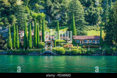 Villa La Cassinella à Lenno, beau village sur le lac de Côme, Lombardie, Italie. Banque D'Images