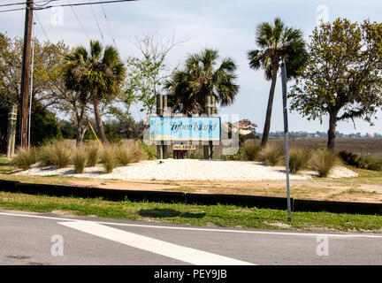 Bienvenue à signer de Tybee Island Banque D'Images