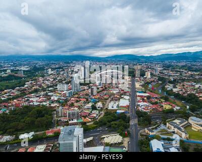 Belle vue aérienne de la ville de San Jose Costa Rica Banque D'Images