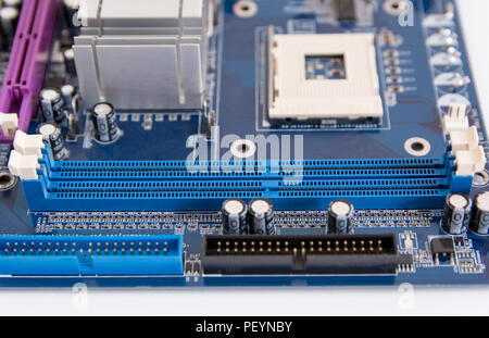 Close up de RAM emplacement du connecteur sur la carte mère du PC Banque D'Images