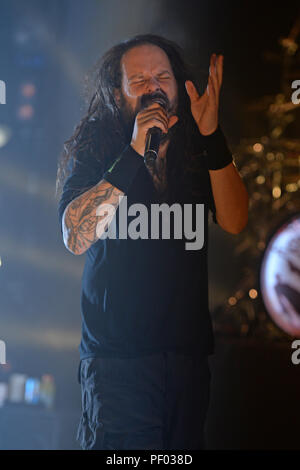 MIAMI BEACH, FL - le 16 octobre : Jonathan Davis de Korn effectue au Fillmore le 16 octobre 2015 à Miami Beach, Floride Personnes : Jonathan Davis Banque D'Images