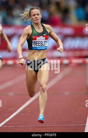 Alexander Stadium, Birmingham, UK. Août 18, 2018. Grand Prix de la Ligue de diamant Muller ; Meghan Beesley (GBR) s'exécute pour la ligne dans le 400m haies femmes : Action Crédit Plus Sport/Alamy Live News Banque D'Images