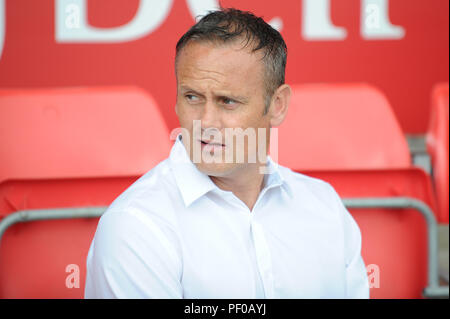 Manchester, UK. 18 août 2018. Super Betfred qualificatifs Ligue Ronde 2 , Salford , Red Devils v Widnes Vikings ; Francis Cummins Entraîneur de Widnes Vikings Credit : Nouvelles Images /Alamy Live News Banque D'Images