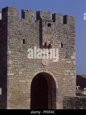 ARCO DE LA MURALLA DE SANTA MARIA DEL CAMPO - Siglo XV - PUERTA DE LA CIUDAD. Lieu : extérieur, Burgos, Espagne. Banque D'Images