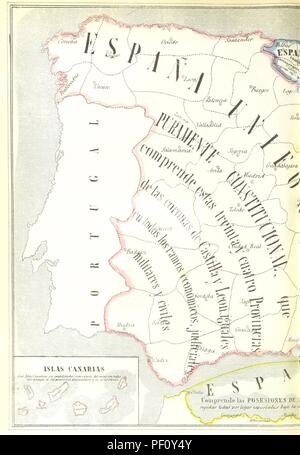 Libre à partir de la page 332 de "Cartografia Hispano-cientifica, ó seo Los Mapas Españoles en que se représenta á España bajo todas sus diferentes fases. Segunda edicion' Banque D'Images