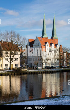 Vue de la ville, Lübeck, Schleswig-Holstein, Allemagne, Europe Banque D'Images