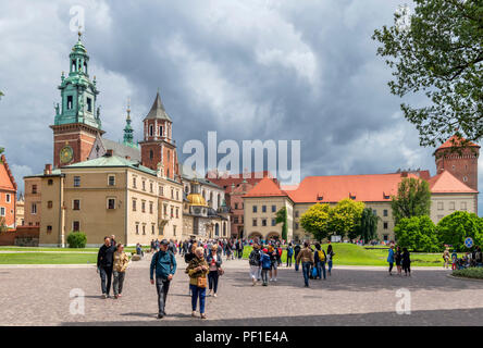 La cathédrale du Wawel et du château de Wawel, Wawel, Kraków, Pologne Banque D'Images