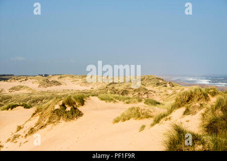 Balmedie Beach en face de ciel bleu Banque D'Images