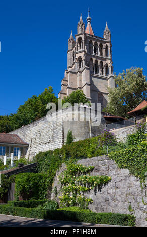 La Cathédrale Notre-Dame de Lausanne, Lausanne, Vaud, Suisse. Banque D'Images