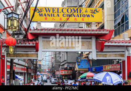 Binondo, Manille, Philippines - 29 juillet : la plus ancienne du monde, Binondo Chinatown Banque D'Images