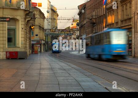 La rue principale de Zagreb Ilica le matin Banque D'Images