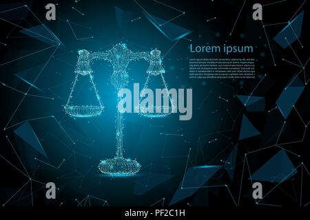 Law concept avec échelle polygonale vector illustration Illustration de Vecteur