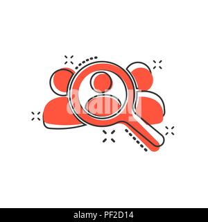 Vector cartoon rechercher des employés et la création d'icône dans le style comique. La gestion des ressources concept illustration pictogramme. Focus group, entreprise de relations publiques Illustration de Vecteur