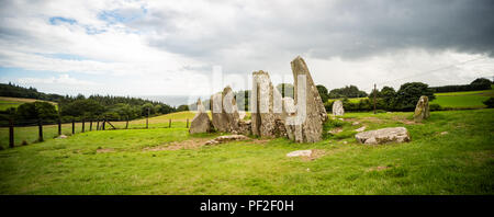 Le Cairn néolithique chambré Saint surplombant la baie Wigtown Cairns dans le sud-ouest de l'Écosse. Construit au 4e millénaire avant J.-C., ils sont connus sous le nom de Clyde ! Banque D'Images