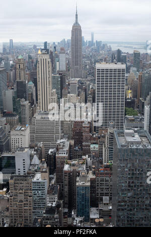 Vue du Rockefeller Center à l'Empire State Building Banque D'Images