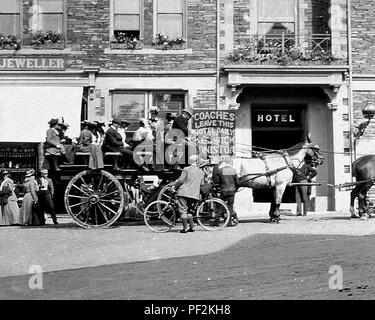 Le Queen's Hotel, Ambleside, période victorienne Banque D'Images