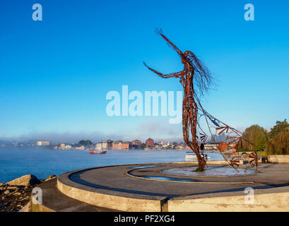 La princesse Licarayen Sculpture, Puerto Varas, Région des lacs, la région de Los Lagos, Chile Banque D'Images